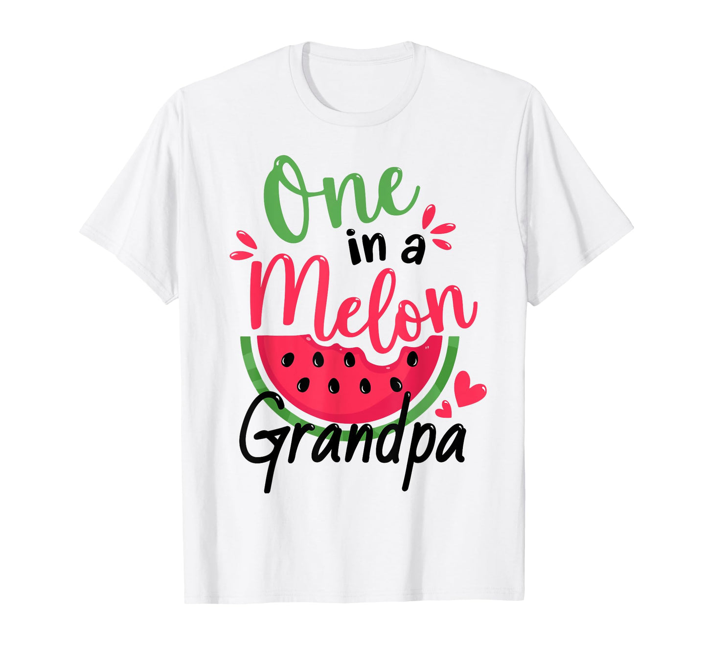 One in a Melon Grandpa 1st Birthday Party Family Matching T-Shirt