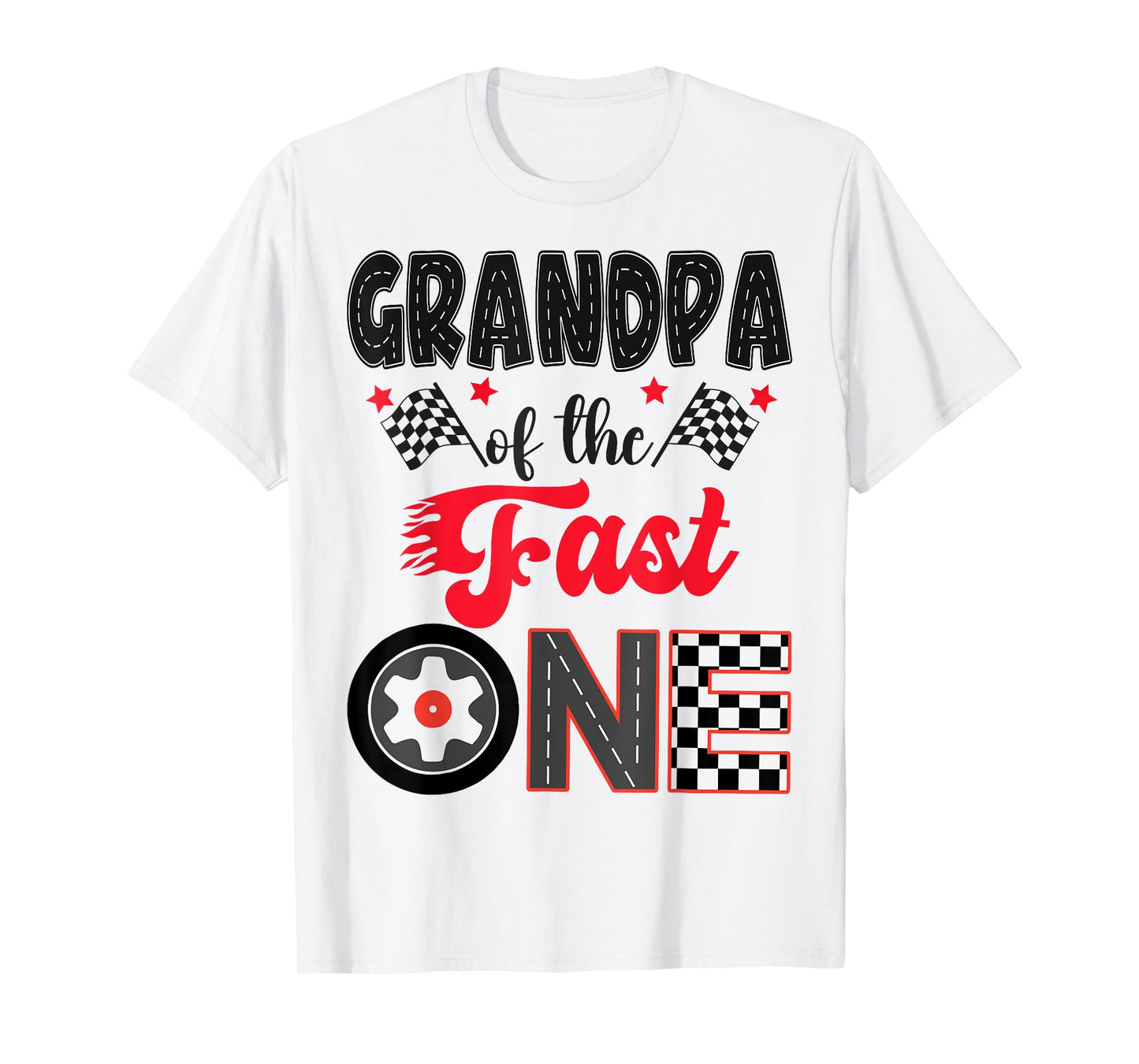 Grandpa Of The Fast One Car Racing Dad 1St Birthday Boy T-Shirt