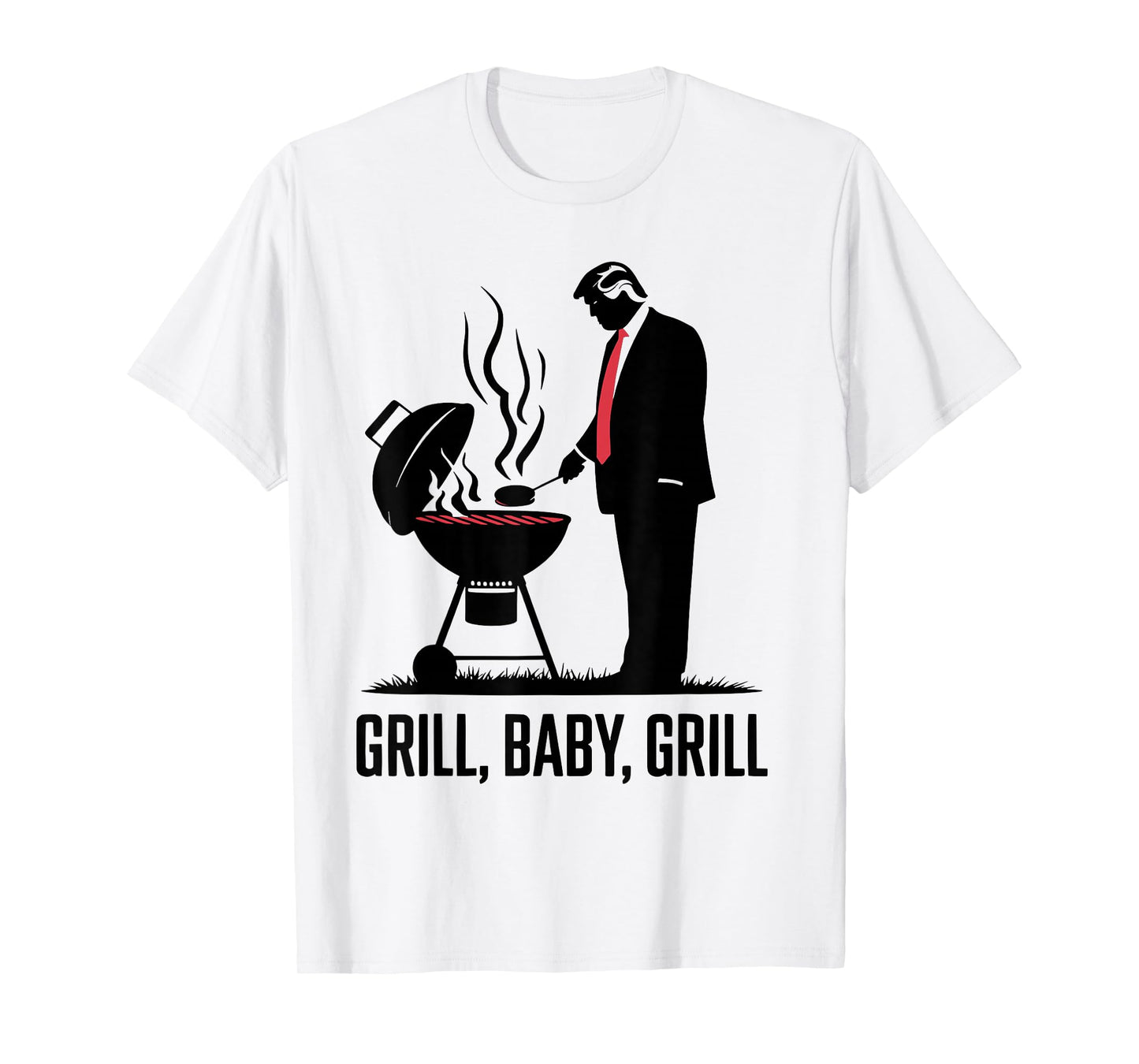 Grill Baby Grill Funny Trump Silhouette 4th of July BBQ T-Shirt