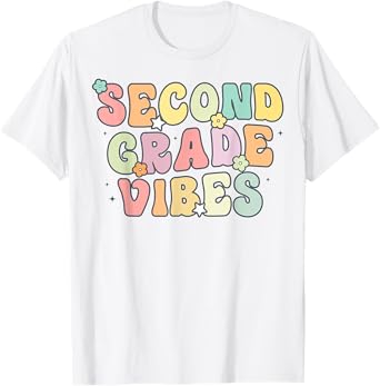 Second Grade Vibes Retro 2nd Grade Teacher 1st Day Of School T-Shirt