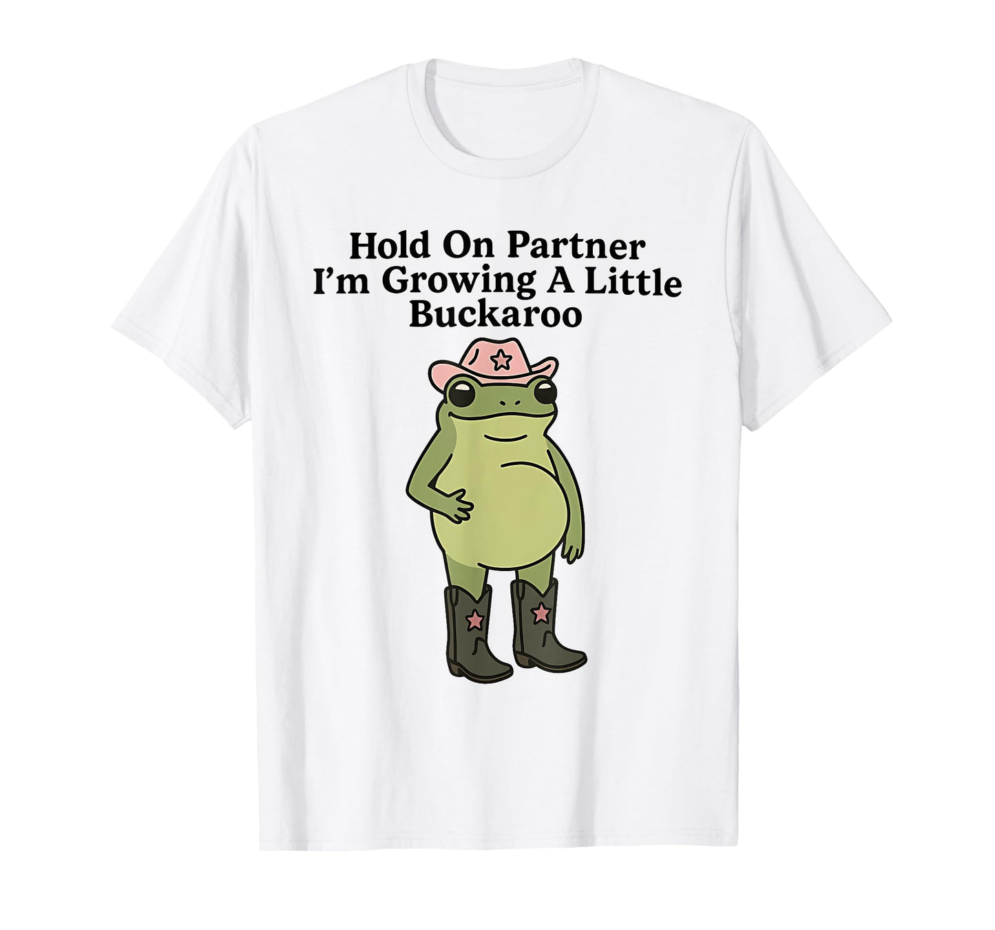 Hold On Partner I'm Overstimulated Cowboy Frog Vintage T-Shirt