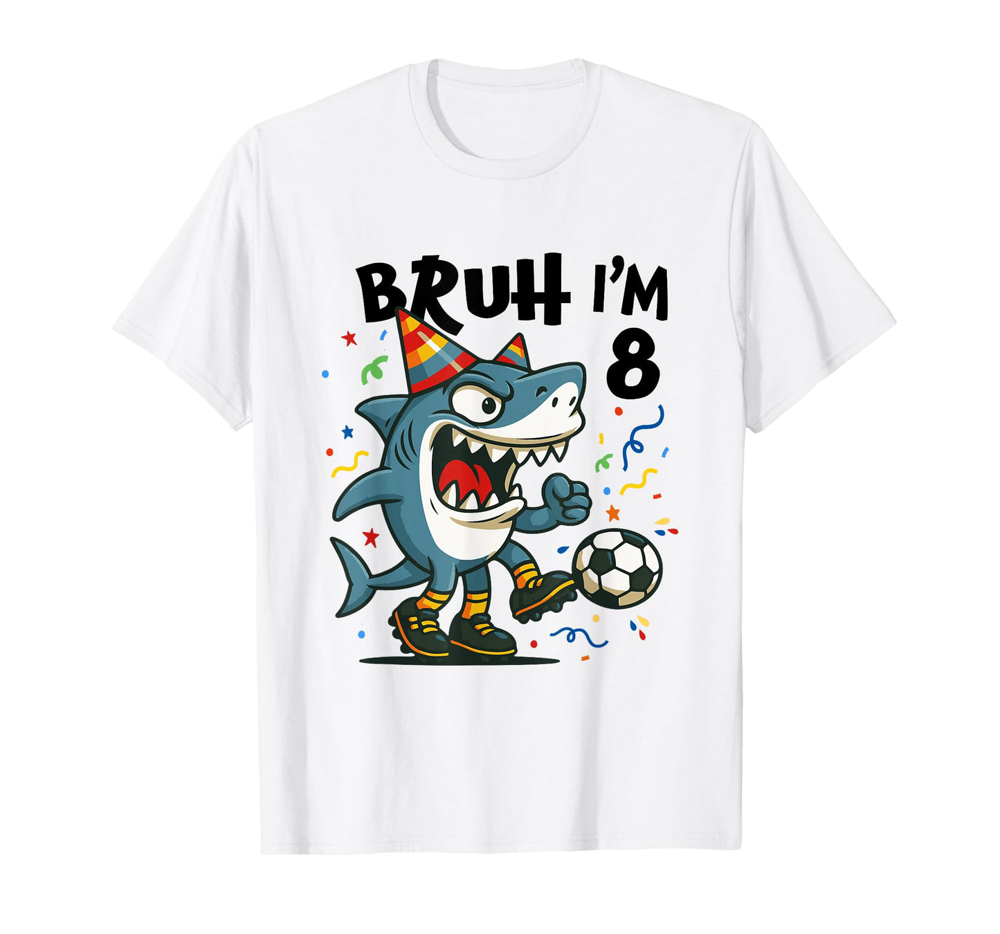 Tralalero Tralala Italian Brainrot Boy Soccer 8th Birthday T-Shirt