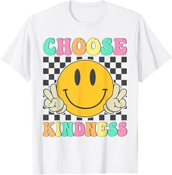 Kids Choose Kindness Retro Groovy Be Kind Inspirational T-Shirt