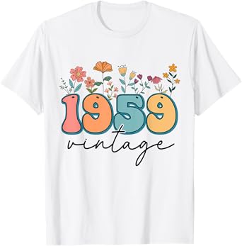 1959 Vintage Floral 65th Birthday 65 Years Old Flower Women T-Shirt