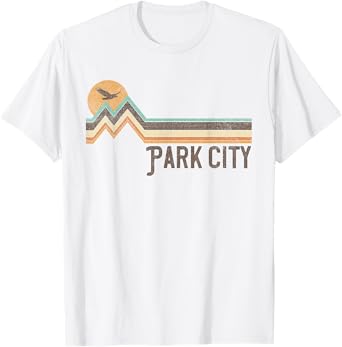 Park City Utah 70's 80's Retro Style Vintage Distressed Gift T-Shirt