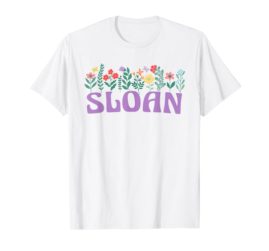 Wildflower Floral Sloan First Name Mother's Day Women T-Shirt