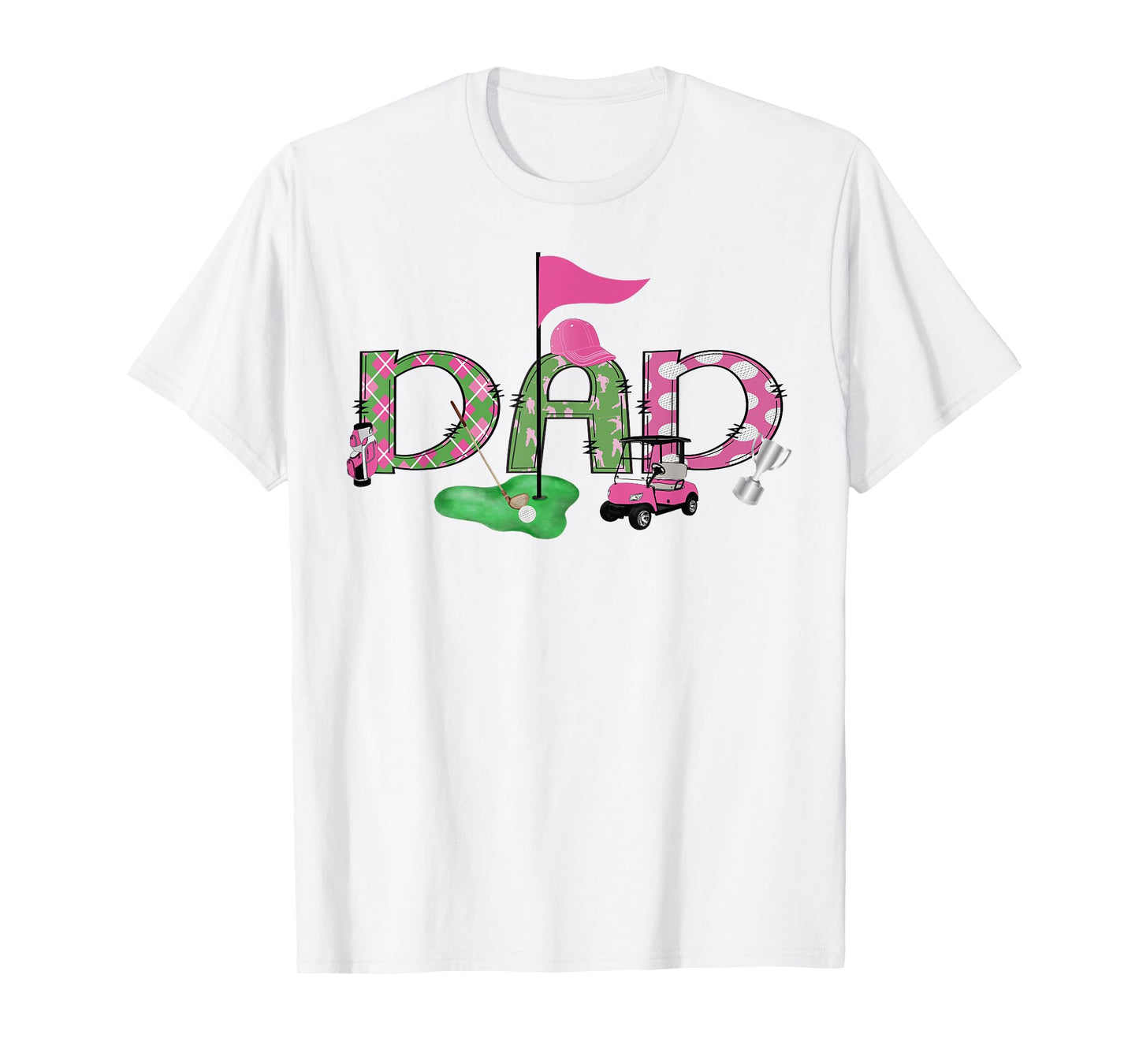 Golf Dad Pink Hole in One Golf 1St Birthday Girl T-Shirt