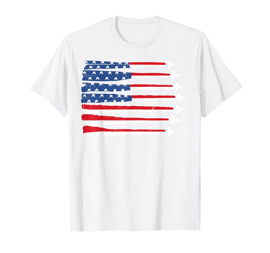 4th of July USA Flag Fighter Jet Patriotic Baby Boy Toddler T-Shirt