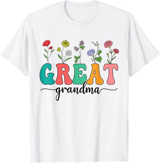 Wildflowers Great Grandma Floral Mother's Day Great Grandma T-Shirt