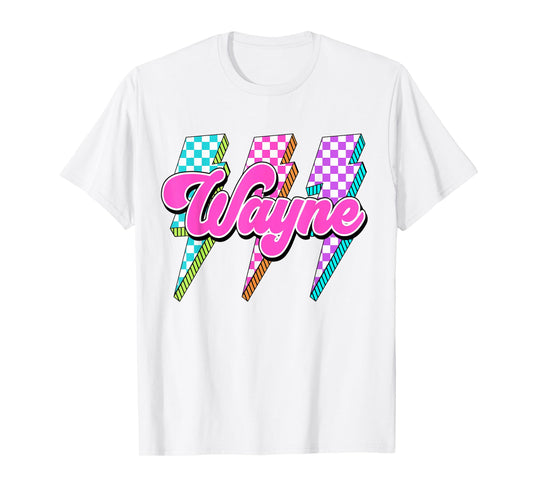 Wayne Checkered I Love Wayne 80's Vintage T-Shirt