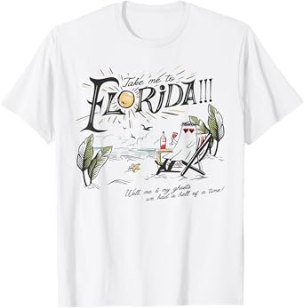 Take Me To Florida Summer Vacation Hawaii Beach Funny Ghost T-Shirt