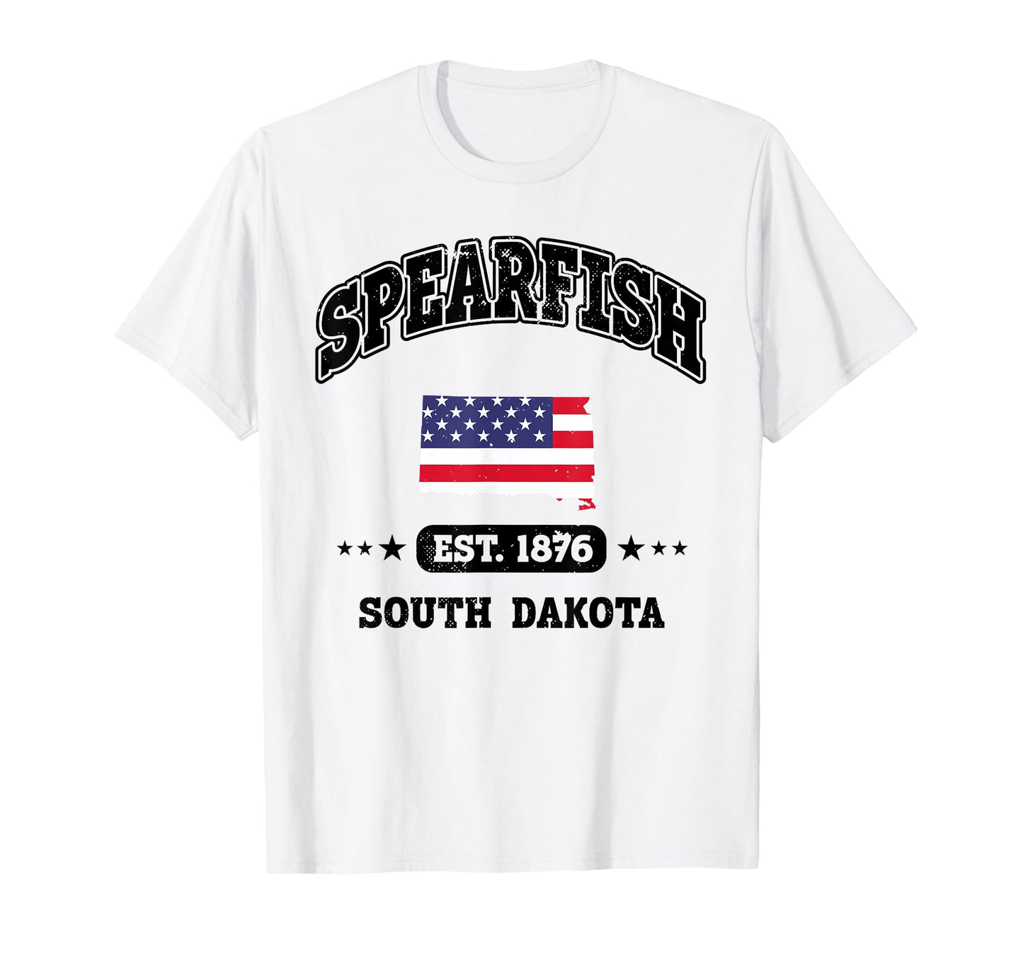 Spearfish South Dakota SD Throwback USA Flag T-Shirt for Women Kids Men