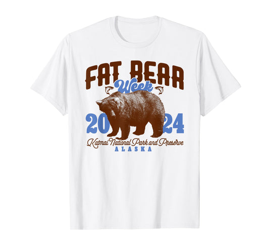 Vintage Fat Bear Week 2024 Funny Bear Meme Animal T-Shirt