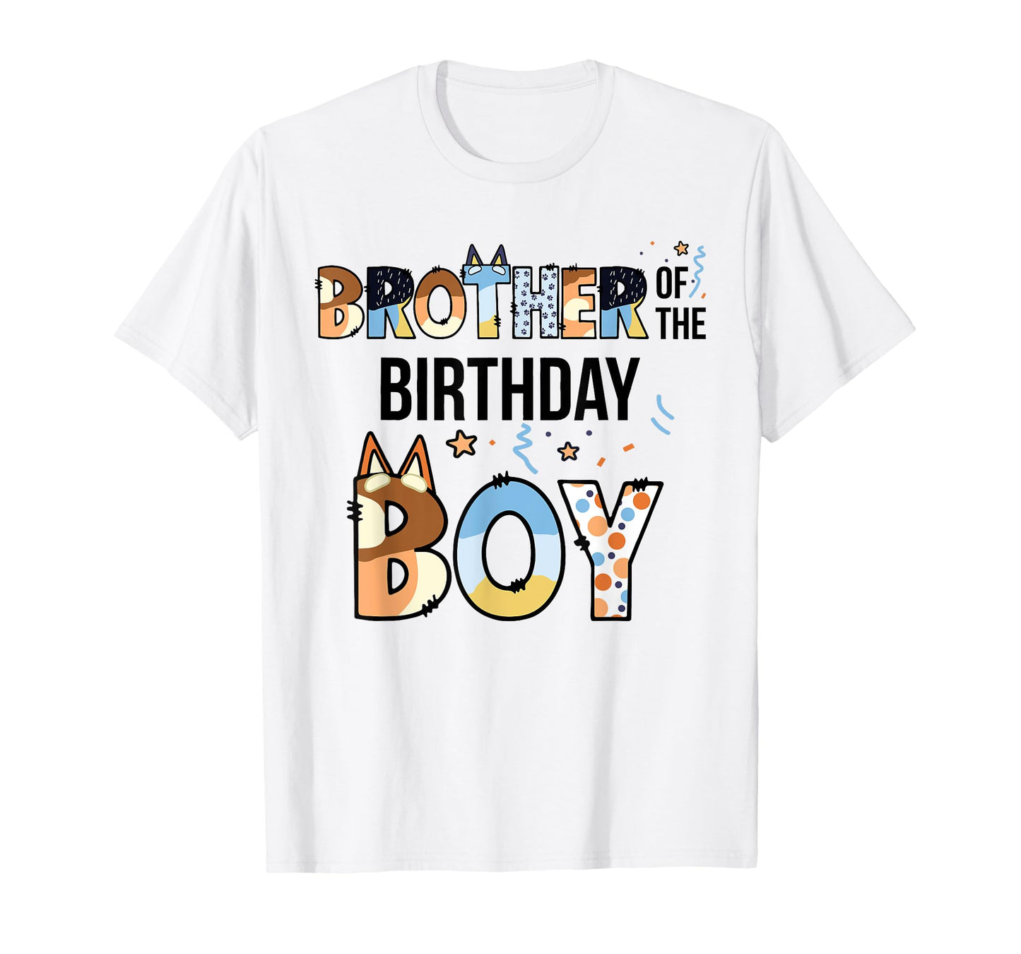 Brother Of The Birthday Boy Party Blue Dog Lover Matching T-Shirt
