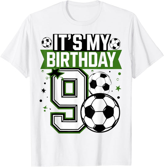 Birthday Boy Tees 9 Soccer Its My 9th Birthday Boys Soccer T-Shirt