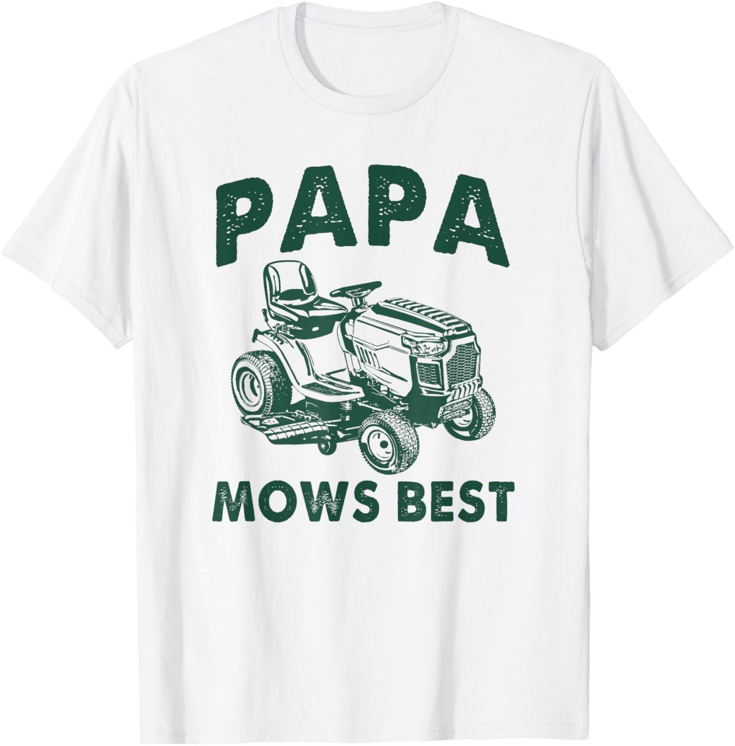 Papa Mows Best Riding Mower Retro Mowing Dad Father's Day T-Shirt