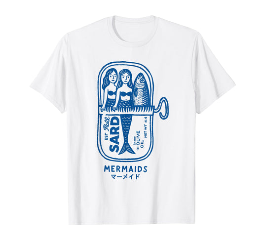 Mermaid Sardine Tin Vintage Funny Sea Creature T-Shirt