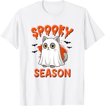 Spooky Cat Ghost Costume Halloween T-Shirt