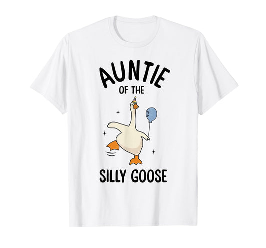 Auntie Of The Silly Goose First Birthday Family Matching T-Shirt