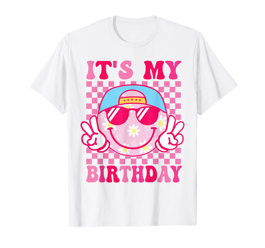 Groovy It's My Birthday Women Teens Girls Kids Bday Party T-Shirt