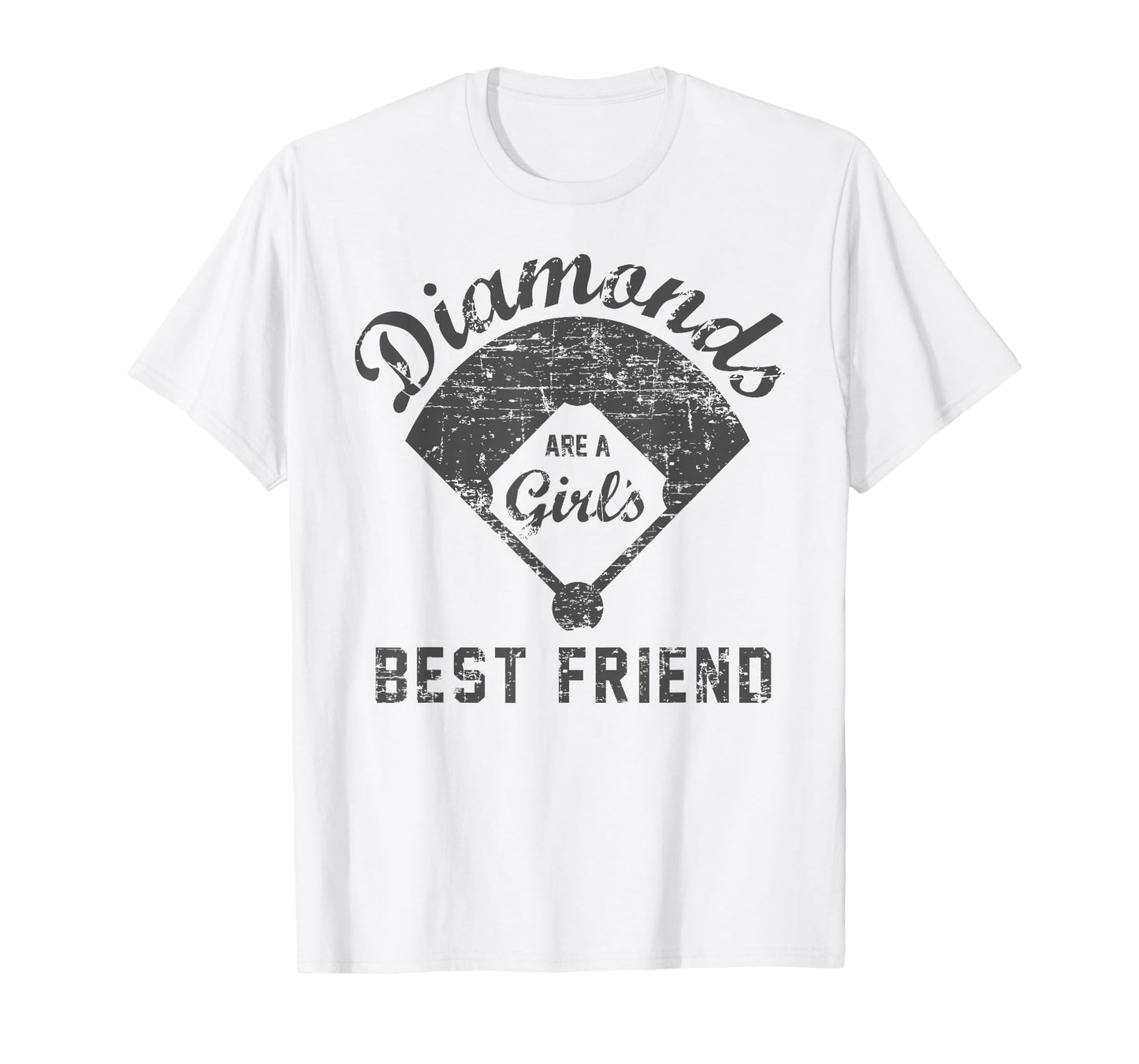 Diamonds are a Girl's Best Friend Shirt Softball Mom Gift T-Shirt