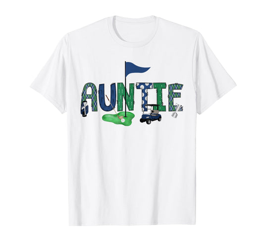 Auntie Of The Birthday Boy Hole in One Golf Sport Matching T-Shirt