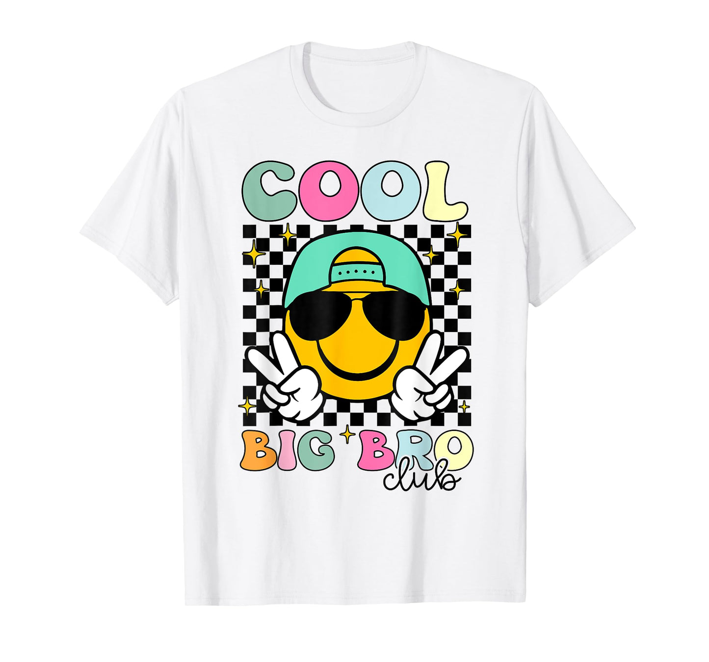 Groovy Cool Big Bro Club Retro Brother Matching Family T-Shirt