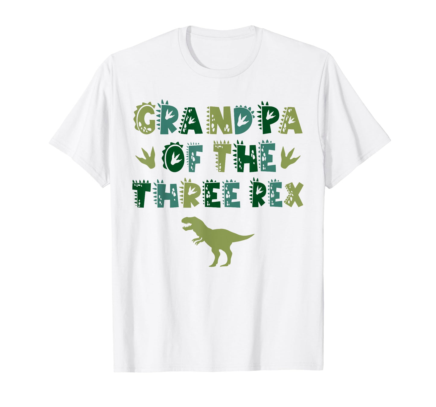Grandpa Of The Three Rex Birthday Shirts Dinosaur Family T-Shirt