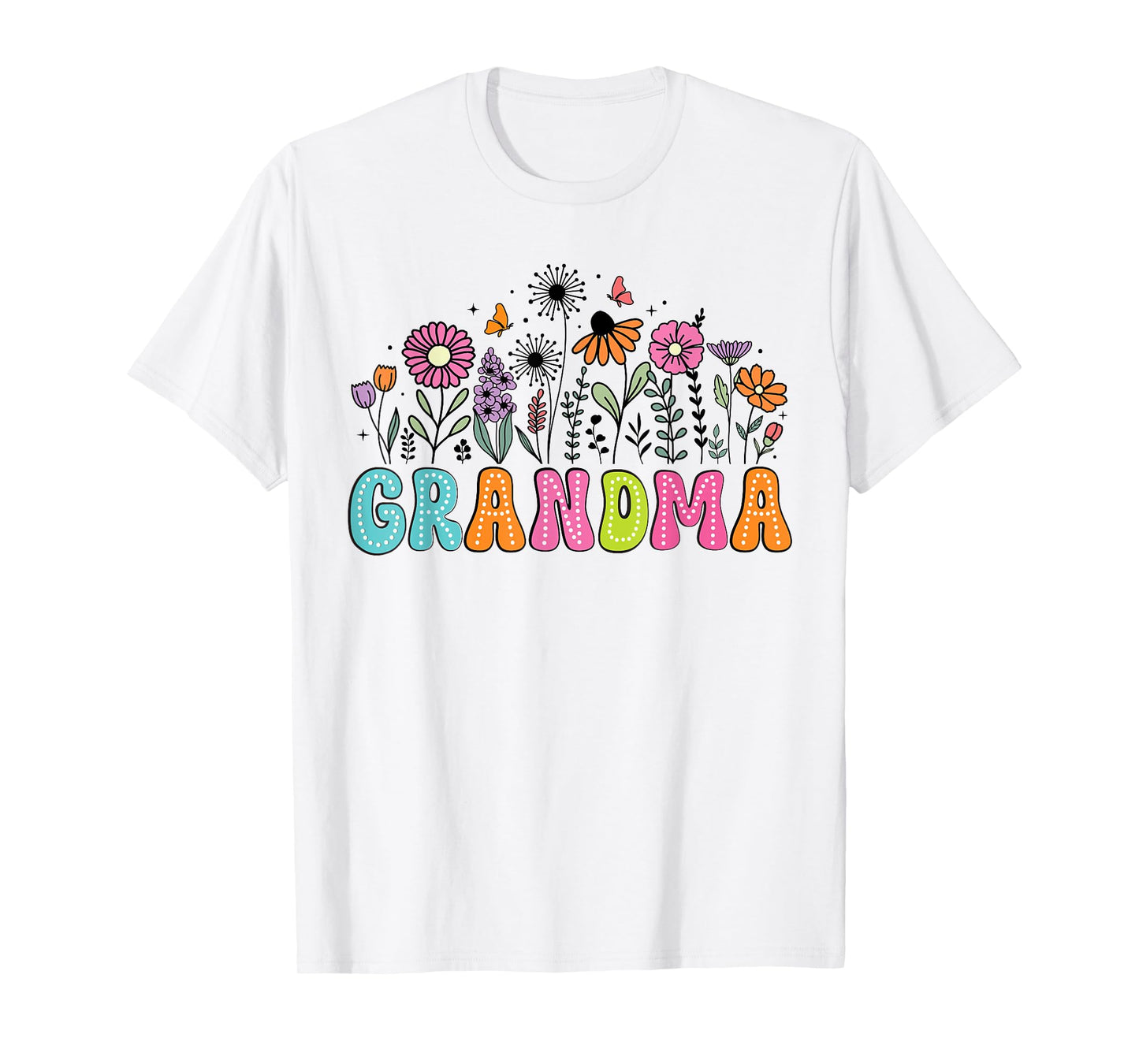 Groovy Wildflower Grandma Floral Grandma Mother's Day T-Shirt