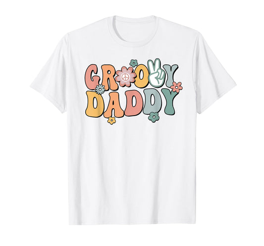 Groovy Daddy Retro Dad Matching Family 1st Birthday Party T-Shirt