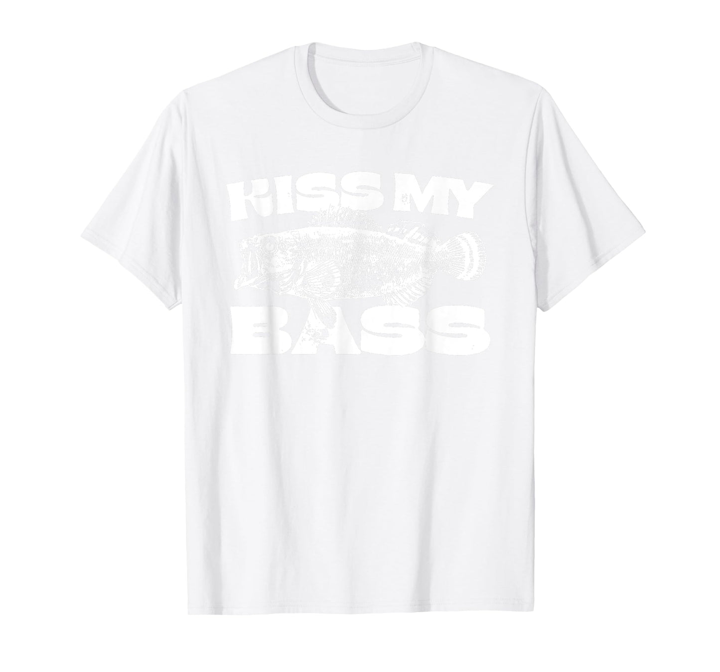 Funny Kiss My-Bass Fishing Lover Bass Fisher Womens Mens T-Shirt