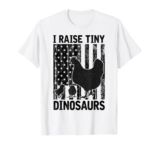 Funny Chickens Tiny Dinosaurs Vintage Chicken Owners Farmer T-Shirt