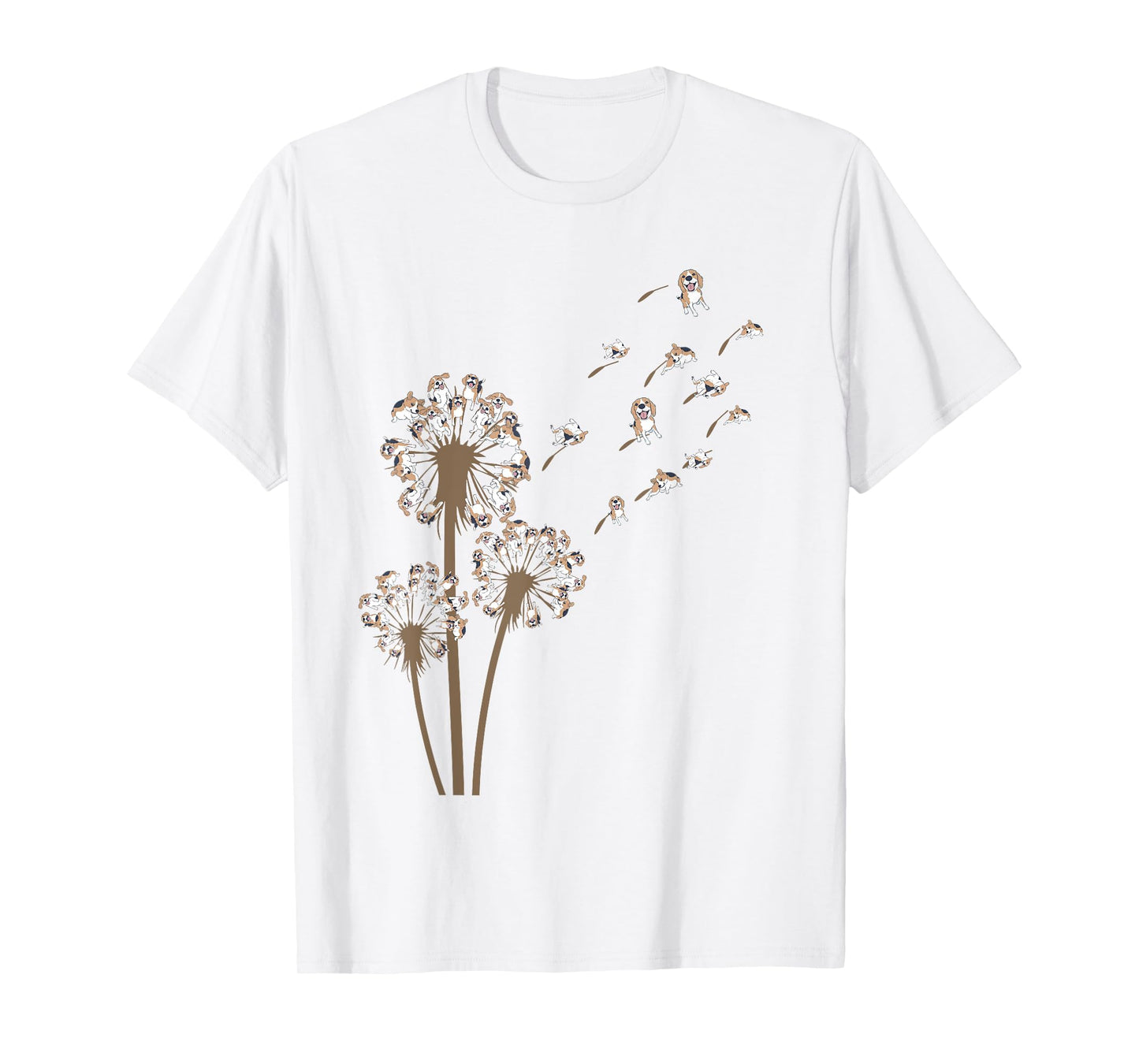 Beagle Flower Fly Dandelion Funny Dog Lover Dog Dad Men Women Kids T-Shirt