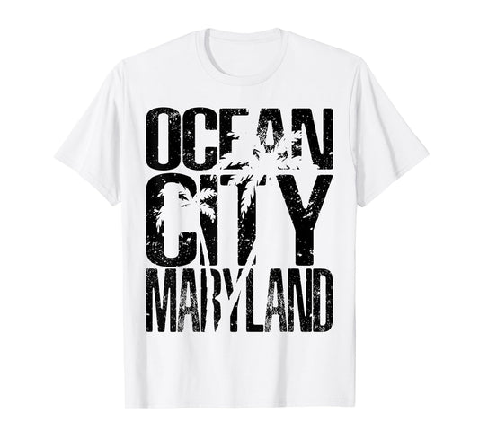 OCMD Ocean City Maryland retro vintage palm tree T-Shirt