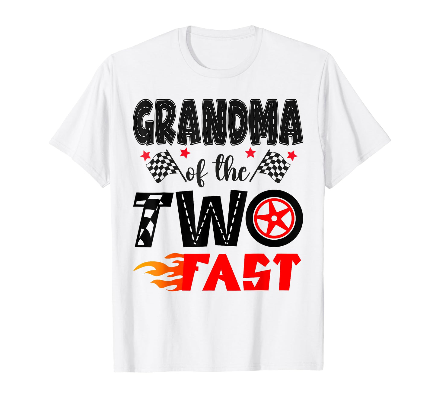 Grandma of The Two Fast 2Nd Birthday Boy Racing Car T-Shirt
