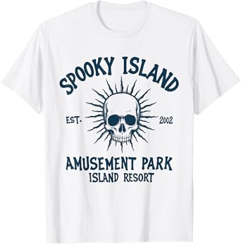 Vintage Spooky Island Amusement Park Island Men Women T-Shirt