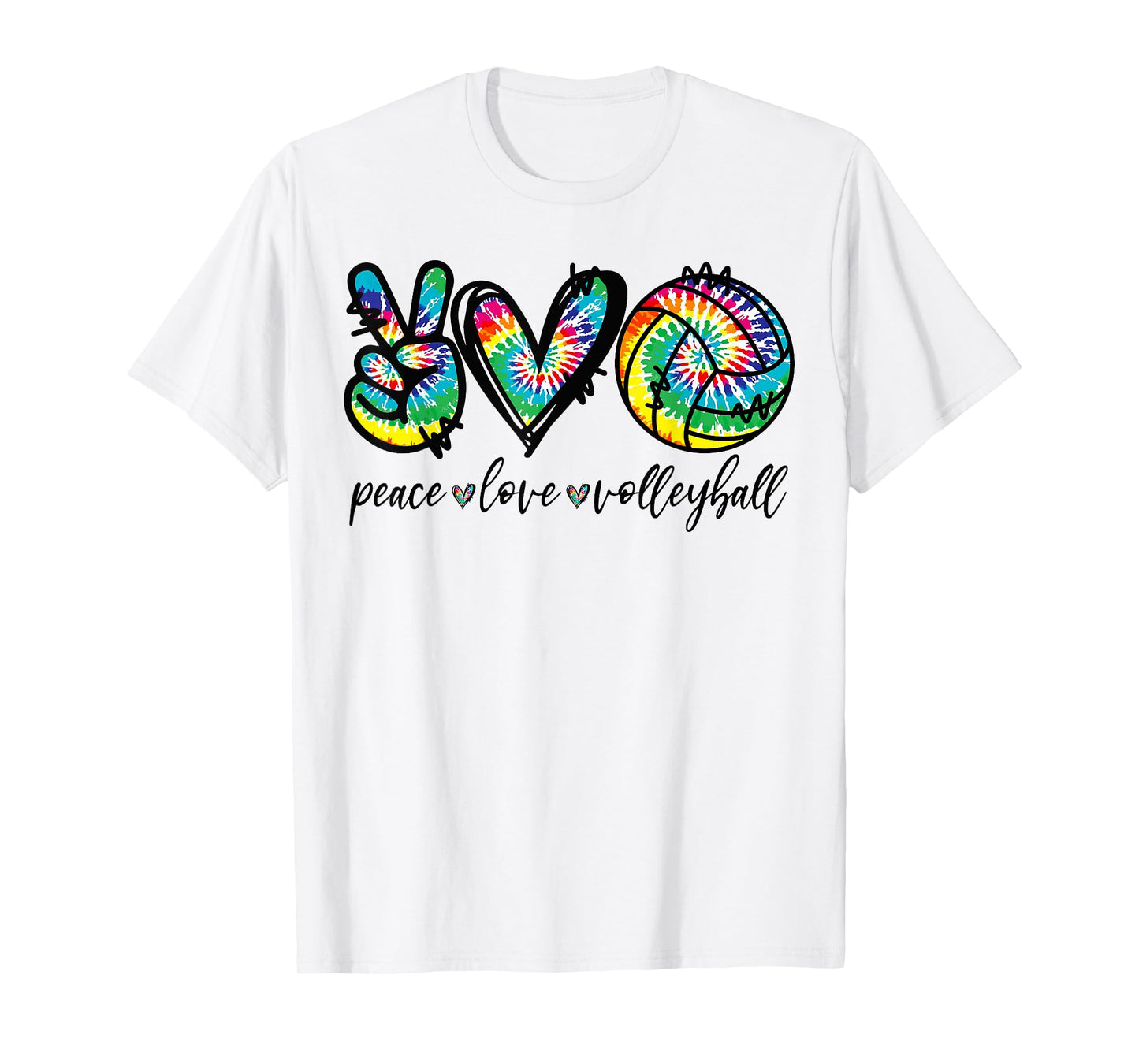 Peace Love Volleyball Tie Dye Cute Volleyball Lovers T-Shirt
