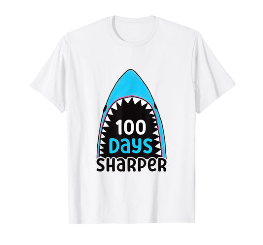 100 Days Sharper Boys Shark 100th Day of School T-Shirt