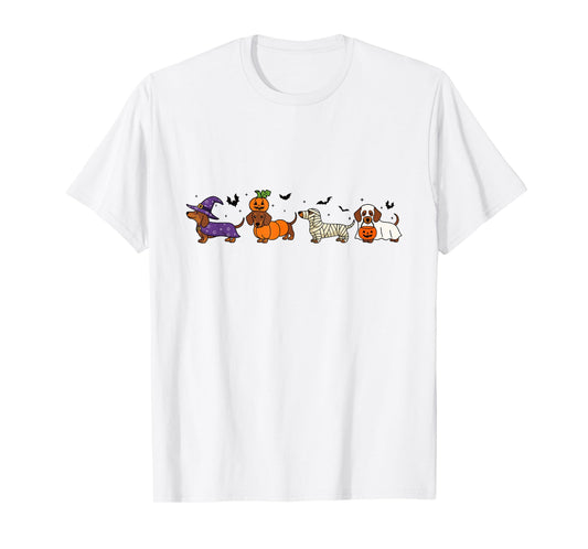 Funny Dachshund Halloween Wiener Dog Mom Dog Lover Spooky T-Shirt
