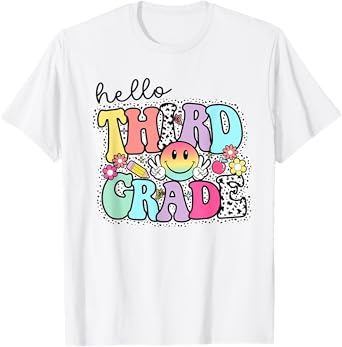 Hello Third Grade Team 3rd Grade Girl Teacher Back To School T-Shirt