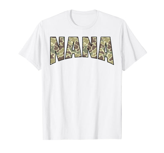 Vintage Nana Camo US Flag Old Camouflage Hunting Season T-Shirt
