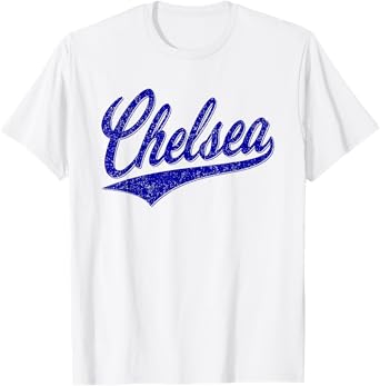 CHELSEA LONDON ENGLAND VARSITY SCRIPT CLASSIC SPORT JERSEY T-Shirt