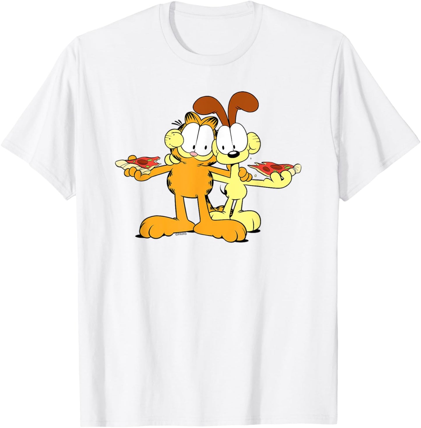 Garfield & Odie Happy Pizza Hug Cartoon Cat T-Shirt