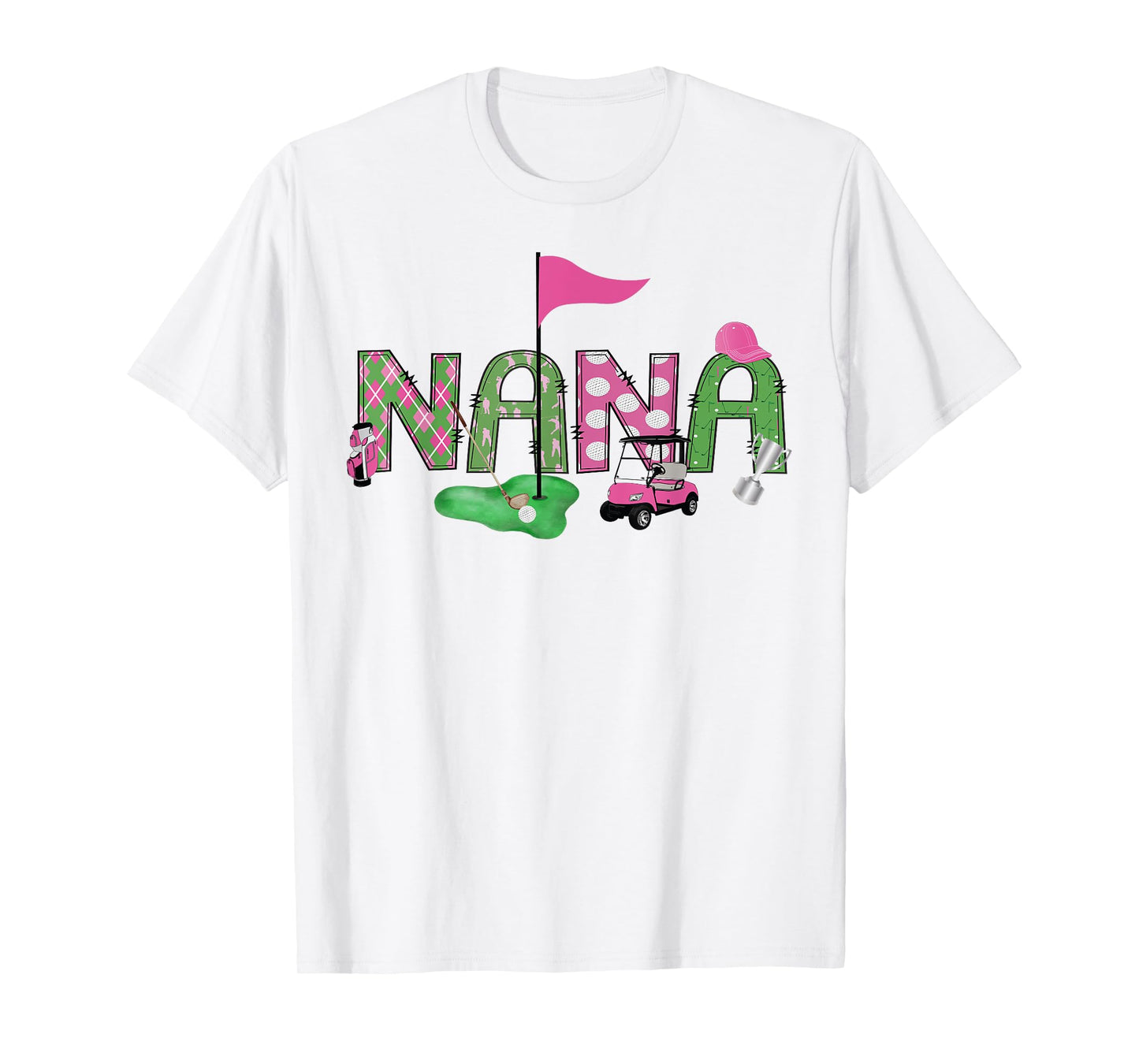 Golf Nana Pink Hole in One Golf 1St Birthday Girl T-Shirt