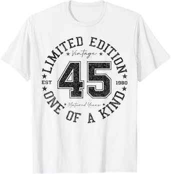 45 Year Old Gifts Vintage 1980 Limited Edition 45th Birthday T-Shirt