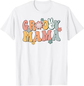 Groovy Mama Retro Mom Matching Family 1st Birthday Party T-Shirt