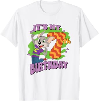 Chuck E. Cheese It's My 7th Birthday Happy Chuck Chest Logo T-Shirt