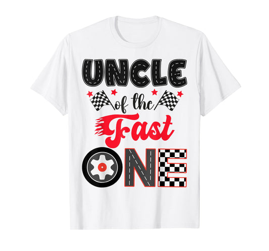 Uncle Of The Fast One Car Racing Dad 1St Birthday Boy T-Shirt