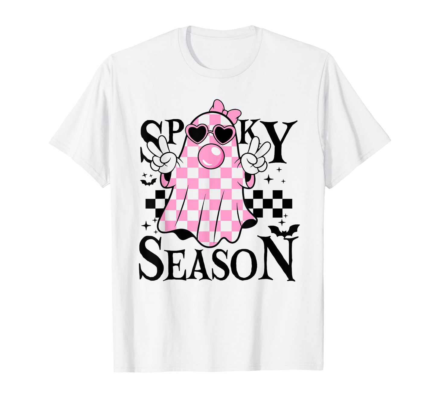 Spooky Season Ghost Halloween Retro Groovy Women Girls Kids T-Shirt