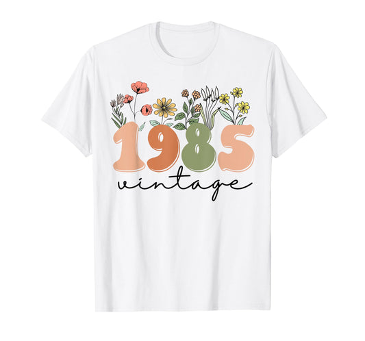 40 Years Old Vintage 1985 40th Birthday Tee Wildflower Women T-Shirt